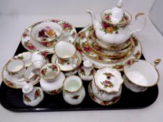Twenty four pieces of Royal Albert Old Country Roses bone tea and cabinet china