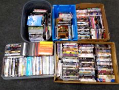 Five boxes and crates containing a large quantity of assorted DVDs and DVD box sets
