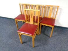 A set of four church chairs