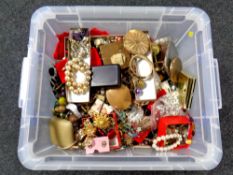 A very large quantity of costume jewellery including vintage costume, silver items,