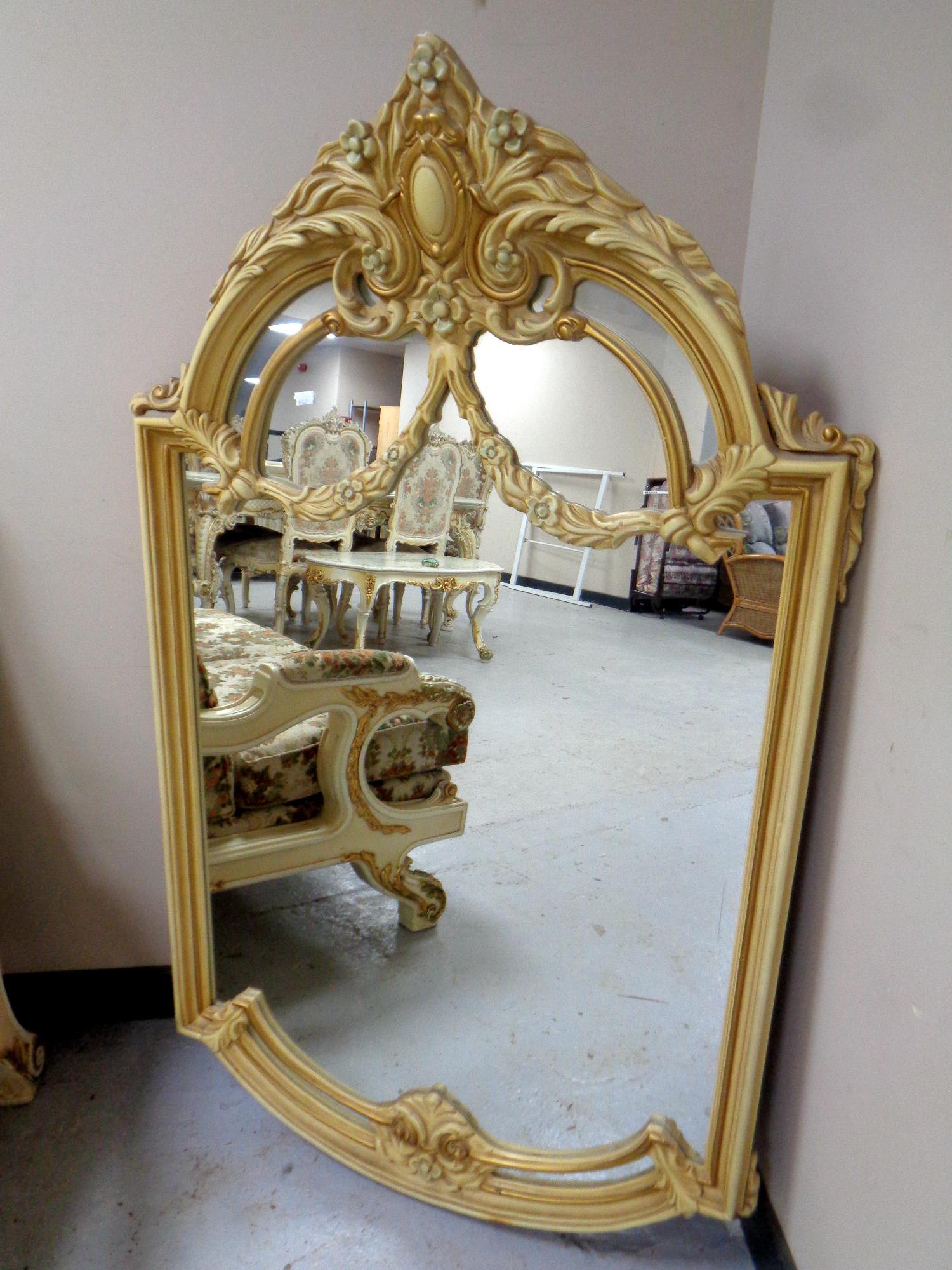 An Italian Silik Baroque style mirror,