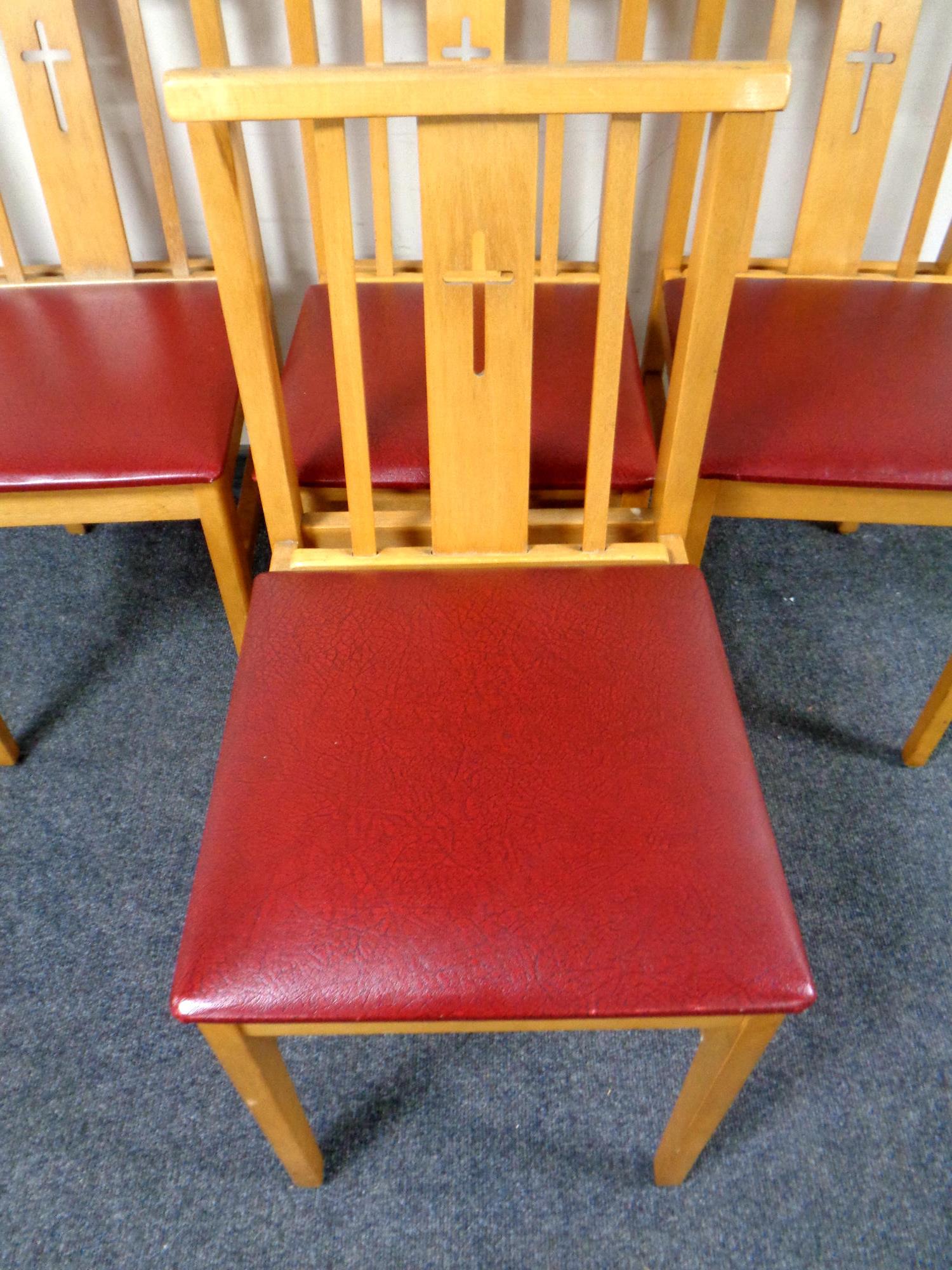 A set of four church chairs - Image 2 of 2