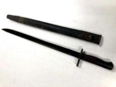 A World War I bayonet in scabbard