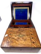 Two Victorian marquetry inlaid boxes