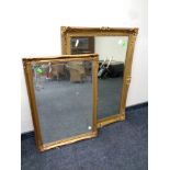 Two gilt framed bevel edged mirrors