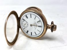 A Waltham Cronometro Victoria open faced pocket watch in yellow metal case,