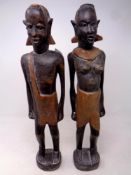 Two carved African hardwood tribal figures