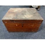 An antique pine storage box,