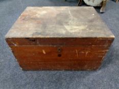 An antique pine storage box,