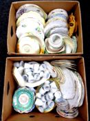 Two boxes containing miscellaneous china to include tea ware by Phoenix China, Duchess etc, tureens,