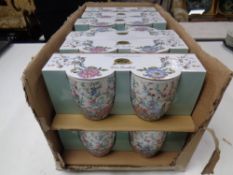 Twelve pairs of Ringtons chrysanthemum bone china mugs,