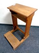 A 20th century oak church prayer kneeler, width 53.