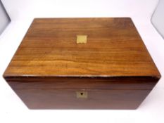 A 19th century mahogany travelling writing box with inkwell