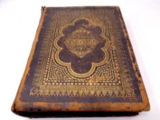 An antique leather bound Life of Our Lord and Saviour Jesus Christ with notes and colour