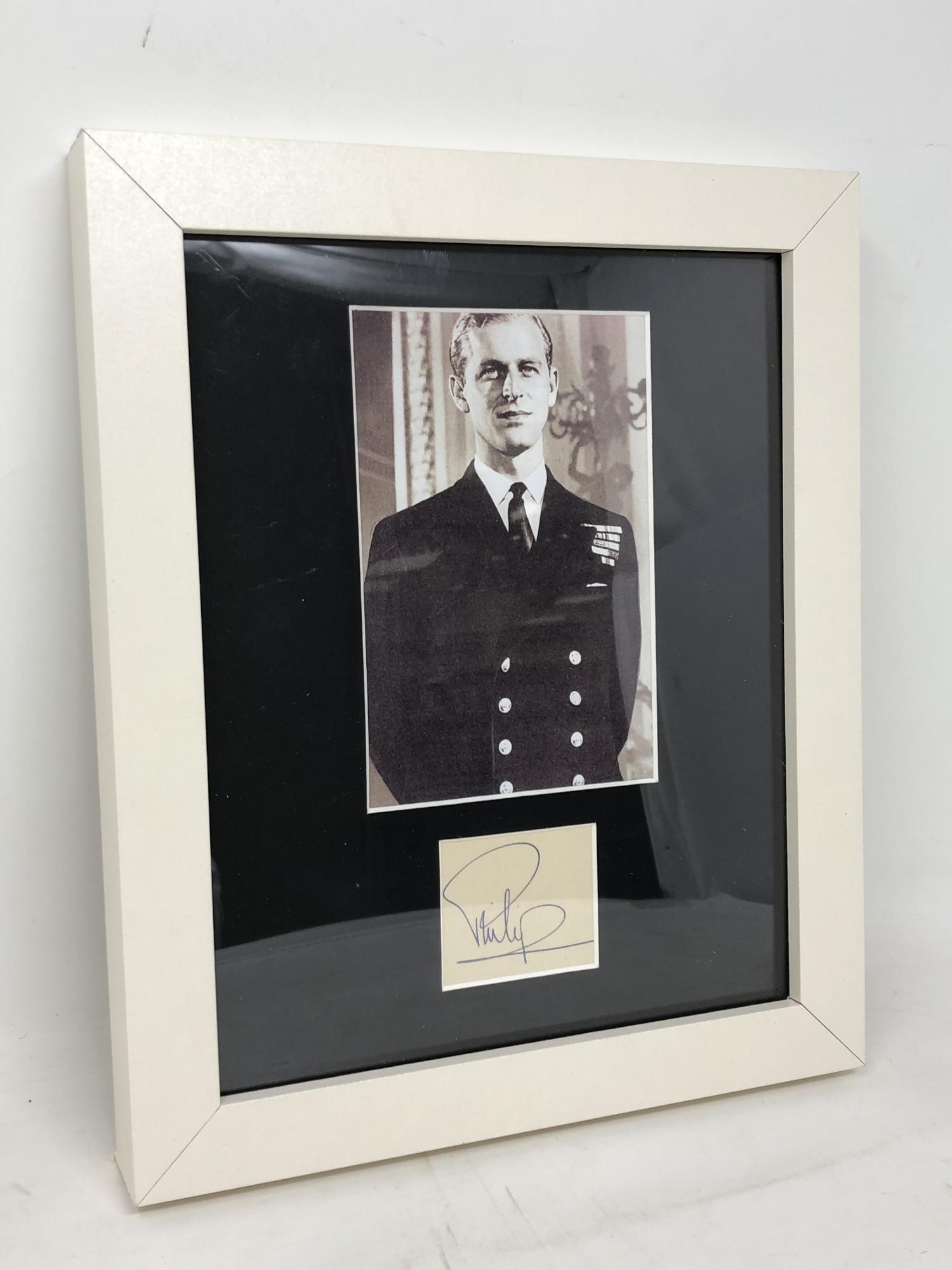 Prince Philip (1921-2021). Autograph mounted and framed.
