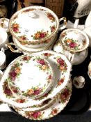 A tray containing approximately 43 pieces of Royal Albert Old Country Roses tea china together with