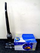 A Domotec steam cleaner with iron, boxed,