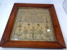 A William IV alphabet sampler by Mary Ann Ely aged 12 years 1836