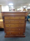 A Victorian mahogany six drawer lobby chest,