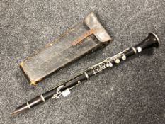 A clarinet in leather case