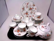 A tray containing approximately 44 pieces of Wedgwood Philippa tea and dinner china