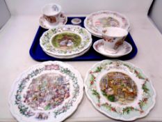 A tray containing twelve pieces of Royal Doulton Brambley Hedge china to include plates,
