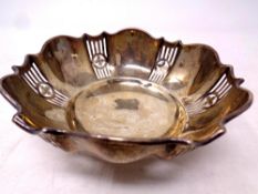 A silver bowl, Sheffield, 1924 on raised feet, diameter 14.