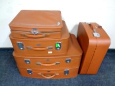 A 20th century Revelation fibre glass five piece luggage set