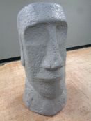 A painted pottery Easter Island head