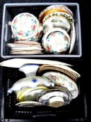 Two boxes containing miscellaneous ceramics to include Royal Worcester, Fabulous Birds plaques,