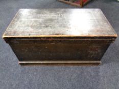 An antique pine blanket box,