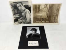 Humphrey Bogart mounted autograph with monochrome photo,