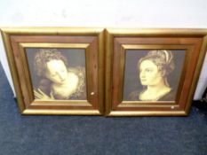 A pair of classical prints in gilt frames