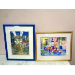 An S Coleman watercolour, The Foundry, together with a further watercolour by the same artist,