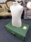 An Overpond travelling trunk and a mannequin torso