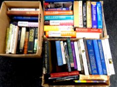 Three boxes containing antique and later books to include reference, antiques,