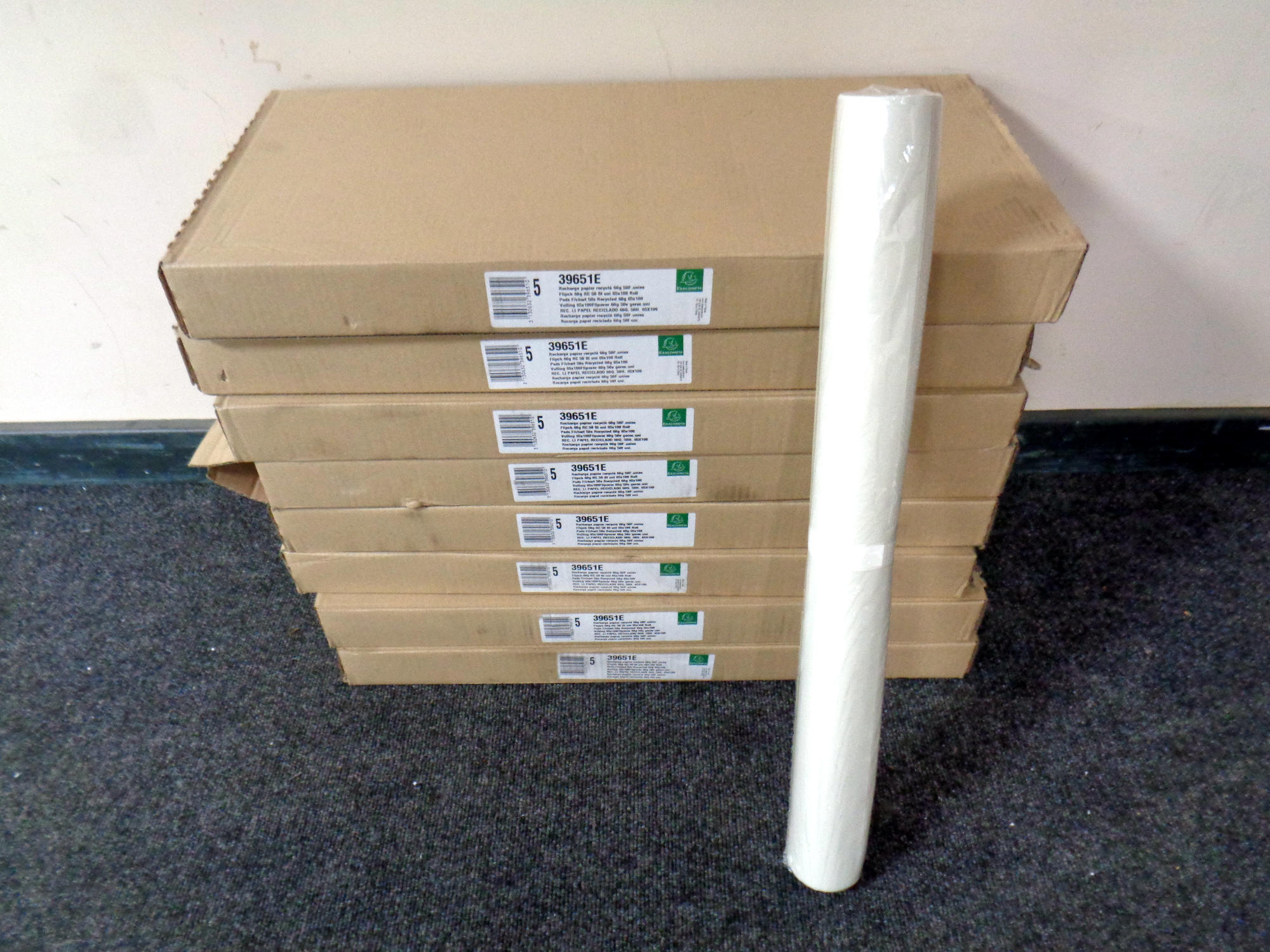 Eight boxes containing rolls of recharge paper