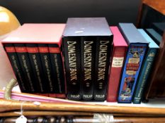 A collection of Folio Society books to include A Century of Conflict, five volumes, Doomsday book,