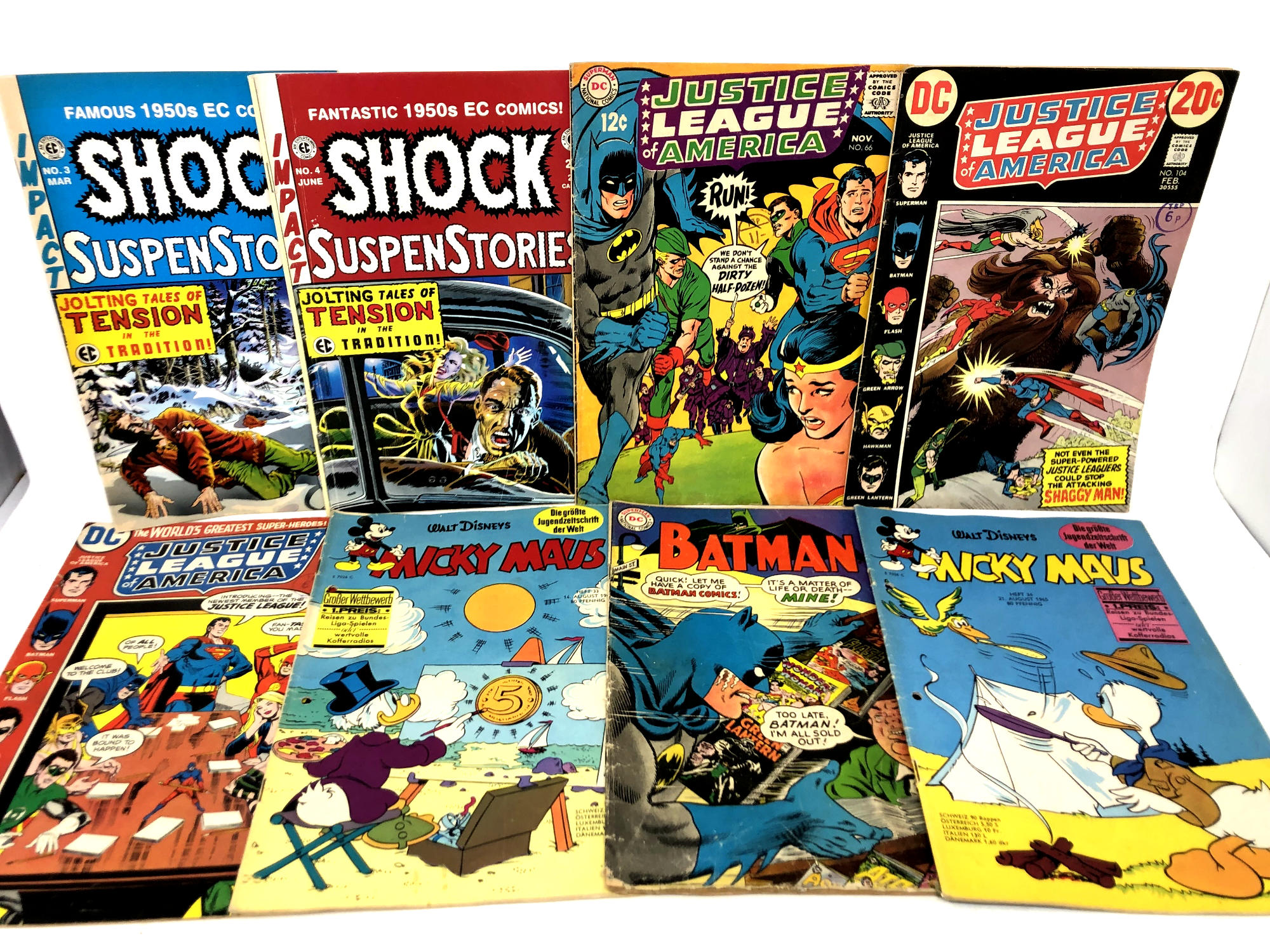 Comics 12 Cent- DC Justice league of America #66 (1967), #104, #105 (1973), DC Batman #199 (1968),