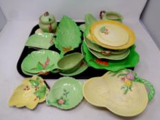 A tray containing a large quantity of Carlton ware china to include dishes, sauce boats, jugs,