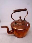 A 19th century copper kettle