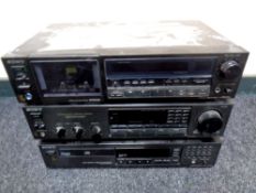 Three Sony hifi separates, stereo cassette deck TC-K555ES,