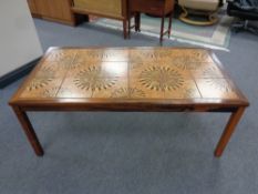 A mid 20th century Danish tile topped coffee table,