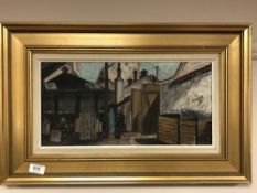 Aoge Fredin : Buildings in a street, oil on canvas,