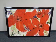 A contemporary oil on canvas, poppies,