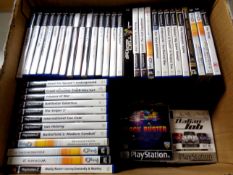 A box containing Play Station, Play Station II and PC games to include Battlefield, Resident Evil,