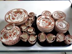 A 97 piece Copeland Spode Indian Tree bone china tea and dinner service (two trays)