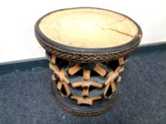 A tribal drum stool,