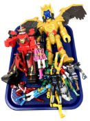 Large bundle of Mighty Morphing Power Rangers figures, Hasbro Mattel Bandai 2005-2018 Goldar beast.