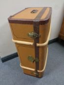 A 20th century bentwood bound shipping trunk